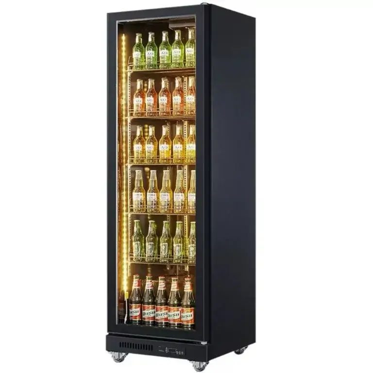 Single Full Glass Door Beverage Refrigerator